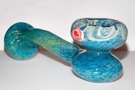 Aqua water blue frit glass party pipe smoking bowl glass by VisceralAntagonisM
