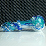 triple aqua blue glass pipe