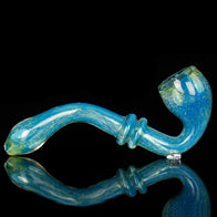 Large Blue Sherlock Glass Smoking Pipe