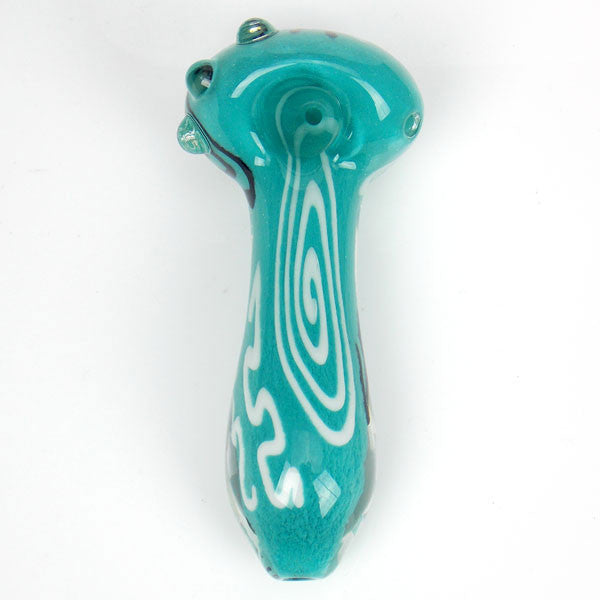 hand blown aqua blue glass pipe