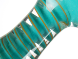 inner spiral frit aqua blue glass spoon pipe