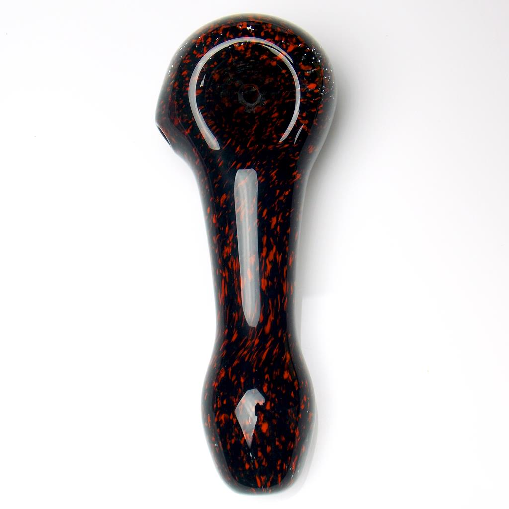 orange and black frit spoon pipe