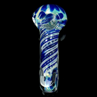 blue flower glass spoon pipe