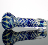 blue flower glass spoon pipe