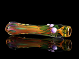 Color changing chillum pipe with purple marbles