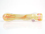 Fumed Chillum with Pink Lollipop Marbles