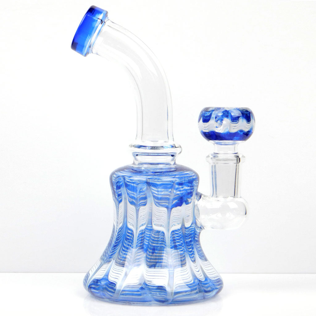 Blue White Raked Color Water Pipe