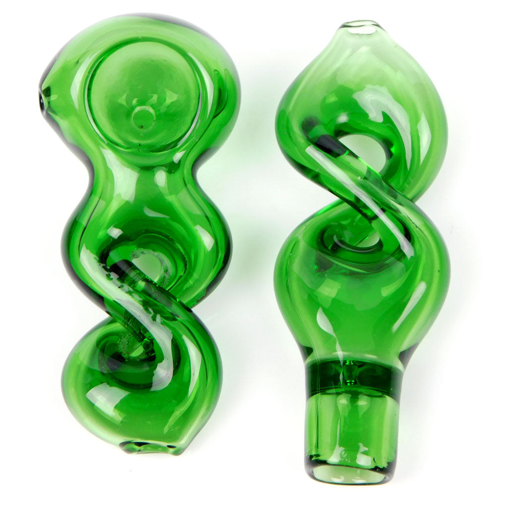 Emerald Green Twisted Chamber Pipe Set