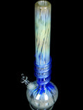 Iridescent Blue White 16 Inch Water Pipe