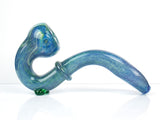 Blue Fumed Frit Glass Sherlock Pipe