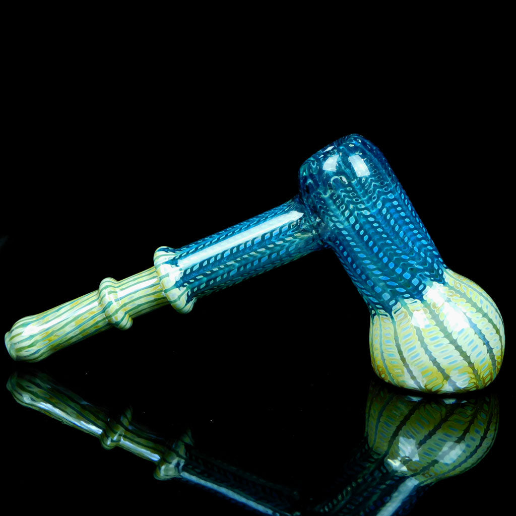 Glass Art Pipe Wrapped Raked Bubbler