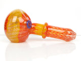 Orange Yellow Raked Glass Spoon Pipe