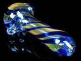 Blue Swirl Gold Fume Spoon