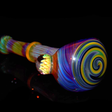 fumed wig wag on amber purple glass spoon pipe for smoking