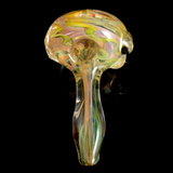 Psychedelic Sunrise Color Changing Gold and Silver Fumed Heady Spoon Pipe Glass Smoking Bowl with Sun Pattern