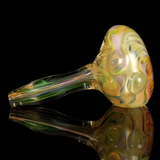 Psychedelic Sunrise Color Changing Gold and Silver Fumed Heady Spoon Pipe Glass Smoking Bowl with Sun Pattern