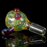 14mm glass bong bowl fumed wig wag with amber purple
