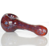 red and blue blended frit color glass smoking pipe