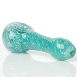 sky blue and white glass spoon pipe