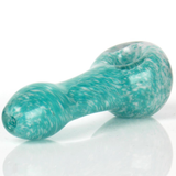 sky blue and white glass spoon pipe