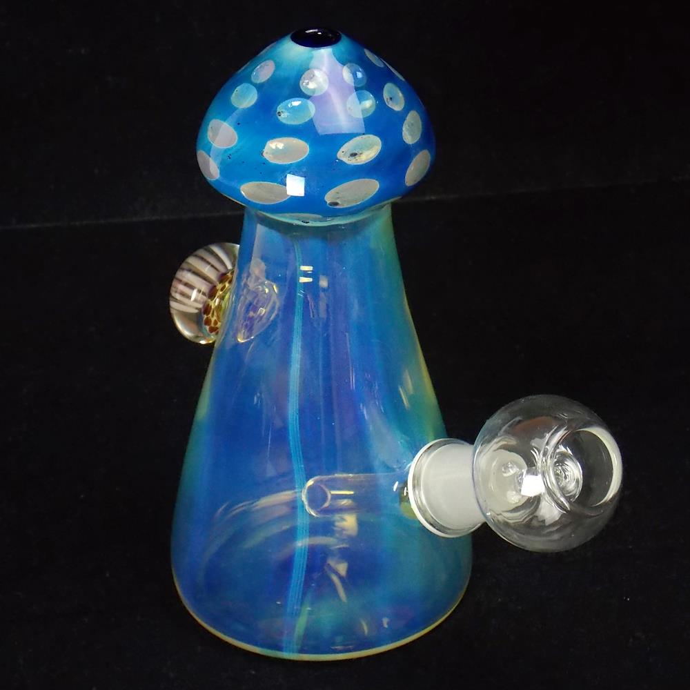 Silver Fumed Glass Mushroom Concentrate Oil Rig Water Pipe