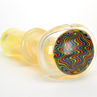 Glass spoon smoking pipe with maria and rainbow wig wag pattern by VisceralAntagonisM