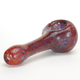 red and blue blended frit color glass smoking pipe