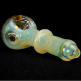 Glass spoon smoking pipe with maria and rainbow wig wag pattern by VisceralAntagonisM