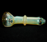 Glass spoon smoking pipe with maria and rainbow wig wag pattern by Visceral AntagonisM