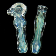 color changing silver fumed glass pipe smoking set