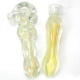 color changing silver fumed glass pipe smoking spoon and chillum bowl