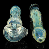color changing silver fumed glass pipe smoking spoon and chillum bowl by Visceral Antagonism