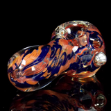 super thick inside out blue and coral pink glass spoon pipe