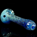 Cobalt Glass Double Wall Fume Trap Spoon Pipe Ocean Space Tech