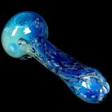Cobalt Glass Double Wall Fume Trap Spoon Pipe Ocean Space Tech