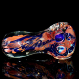 super thick inside out blue and coral pink glass spoon pipe