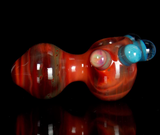 heady colorful usa blown glass spoon piece with marbles