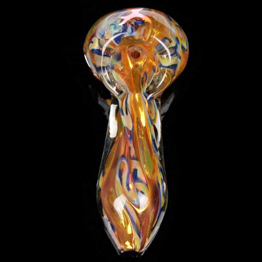Latticino Fume Glass Spoon Pipe
