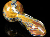 Latticino Fume Glass Spoon Pipe