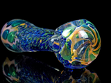 rainbow fumed galaxy color changing glass spoon pipe