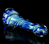 Royal blue inside out glass spoon pipe from Visceral AntagonisM