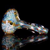 rainbow latticino hand blown glass smoking pipe by VisceralAntagonisM