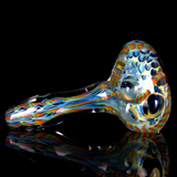 rainbow latticino hand blown glass smoking pipe by VisceralAntagonisM