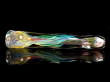 Silver and gold fumed glass color changing large chillum style smoking pipe VisceralAntagonisM