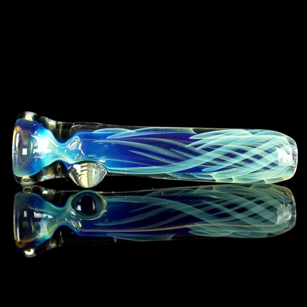 color changing silver fume glass smoking chillum pipe by VisceralAntagonisM