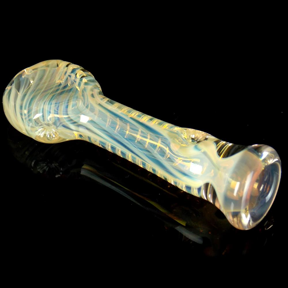 fumed color changing carved hand blown glass chillum pipe Visceral AntagonisM