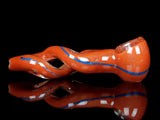 Red Frit Twisted Helix Spoon