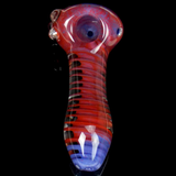 unbreakable inner spiral helix red blue glass spoon pipe by VisceralAntagonisM