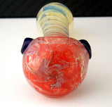 Red Silver Fumed Color Changing Glass Pipe
