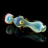 color changing pinchie chillum glass pipe with pomegranate red lip by VisceralAntagonisM